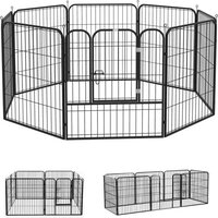 Zenzee Hondenren XXL - Puppyren - Hondenbench - Staal - 100 cm hoog - 640 cm omtrek - Uitbreidbaar - Staal - 80 x 100 cm Ø 210 cm