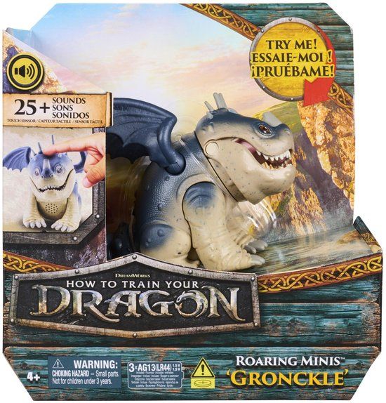 Top1Toys Spin Master How To Train Your Dragon - Hoe Tem Je Een Draak - Roaring Minis Gronkel Interactieve Draak met 25 Geluiden - Speelgoed