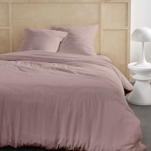 TODAY Bedding Set for Double Bed, 240 x 220 cm, Cotton, Solid, Sand Pink
