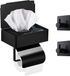 Porte-rouleau de papier toilette, noir mat, Inox, fixation murale