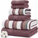Modern Threads Pax 6-delige omkeerbare garengeverfde jacquard handdoekenset
