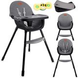 MoMi REKI 2-in-1 Kinderstoel - Meegroei Kinderstoel en Stoeltje - Tot 20 kg - Zwart