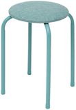 5Five Stapelbaar zit krukje Fierra - metaal/polyester - blauw - D38 x H46 cm - extra stoelen - binnen/buiten - Stapelbaar