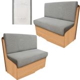 leepiya Set van 2 rekbare kussenslopen met 2 rugleuningen en 2 bankovertrekken met antislip riem, machinewasbaar, voor camperbank