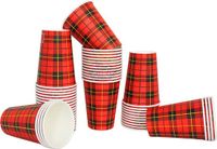 Merkloos / Sans marque KURTT 5000 stuks 7oz/180ml Koffiebekers to go karton 'schotse ruit'