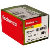 Fischer 524845 nagelpluggen N GREEN 6 x 40/10 S verzonken kop, 45 stuks
