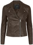 Yas Sophie Leren Jas Chicory Coffee M Vrouw