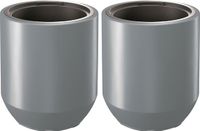 Prosperplast Plantenpot/bloempot Sevilla - 2x - buiten/binnen - kunststof - lichtgrijs - D39 x H44 cm - met binnenpot