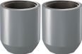 Prosperplast Pot Sevilla - 2x - extérieur/intérieur - plastique - gris clair - D39 x H44 cm - avec pot intérieur