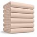 Utopia Bedding Platte lakens - pak van 6 - Zacht geborstelde microvezelstof - krimp- en vervagingsbestendige bovenlakens - gemakkelijk te onderhouden (Queen, beige)