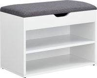 en.casa Gentofte Schoenenkast 46x60x30 cm wit en grijs