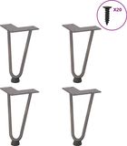 vidaXL Haarnadelpoten voor Salontafel 4 stuks 20 cm Massief Staal Naturel
