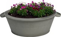 Mega Collections Farmer plantenpot - zink - donkergrijs - D23 x H11 cm