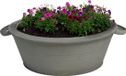 Mega Collections Farmer plantenpot - zink - donkergrijs - D23 x H11 cm