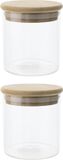 Cosy&Trendy Keuken Voorraadpot - Set van 3 - 330 ml - Glas - Houten Deksel