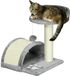 Carton poteau griffoir pour chat - Poteau griffoir - 2 niveaux - Bois - 35,5 x 37 x 46 cm - Gris