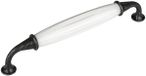 SOTECH 5 x Meubelgreep JOHANNA Boorgatafstand 160 mm Antiek-zilver-wit Porseleingreep