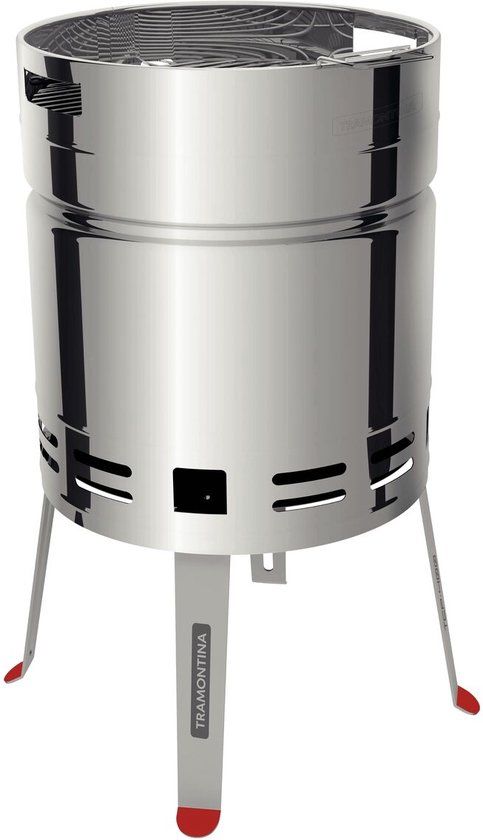 Tramontina Brofuro RVS Houtskool Barbecue - Ø40cm - Open Grill - 10 Hamburgers - RVS