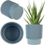 Merkloos KADAX Decoratieve ronde plantenpot van kunststof voor binnen en buiten, moderne bloempot (Mintgroen, 14 cm)