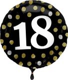 Folat Folieballon Glossy Black 18 jaar - 45 cm