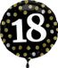 Folat Folieballon Glossy Black 18 jaar - 45 cm