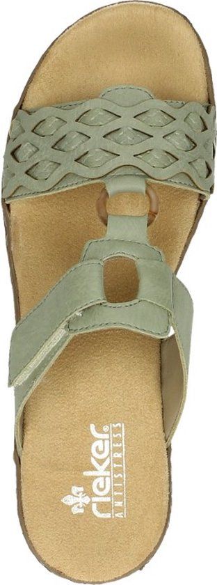 Rieker Dames Slippers - groen - maat 42