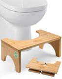 Wan GmbH Tabouret de toilette en bambou 100% naturel - 18 cm de haut - dosettes antidérapantes - pliable
