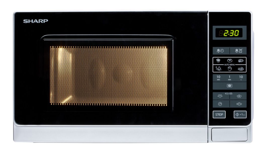 Sharp R-242INW Solo Microwave - 20L, 800W, Silver