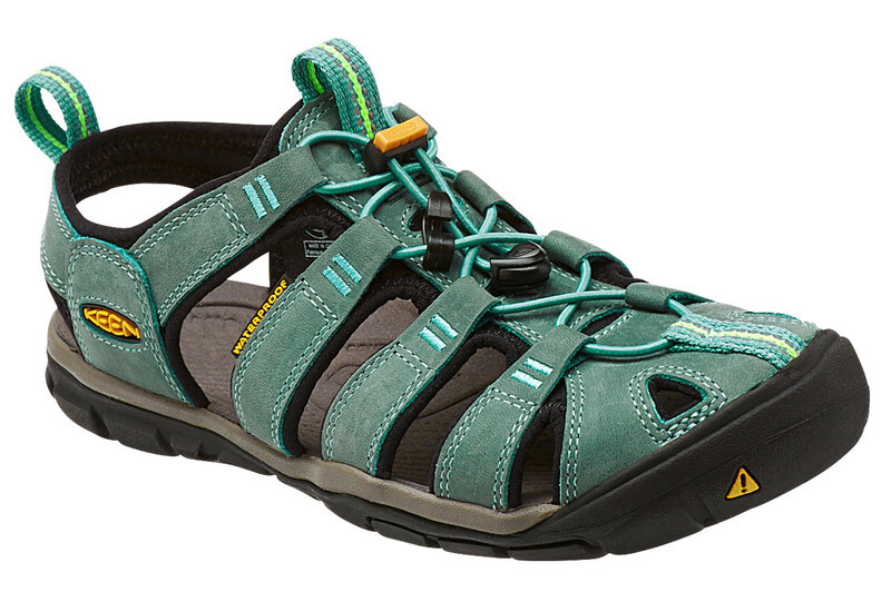 KEEN Clearwater CNX Leather Sandalen Dames, mineral blue/yellow 2019 US 8 | EU 38,5 Trekking & Wandelsandalen