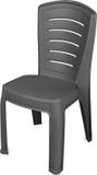 Garronda 1x Chaise de jardin, empilable, aspect rotin, anthracite, GD-0270