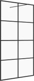 vidaXL Inloopdouchewand 115x195 cm ESG-glas transparant en zwart