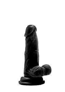 RealRock "Realistic Cock - 6"" - With Scrotum - Black