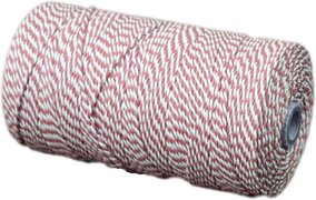 PasschierTerpo Katoenkoord - Rood Wit - Touw - spoel 500gr - dikte 4mm