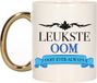 Bellatio Decorations Verjaardag cadeau mok - blauw - leukste oom ooit - gouden handvat - 300 ml - keramiek