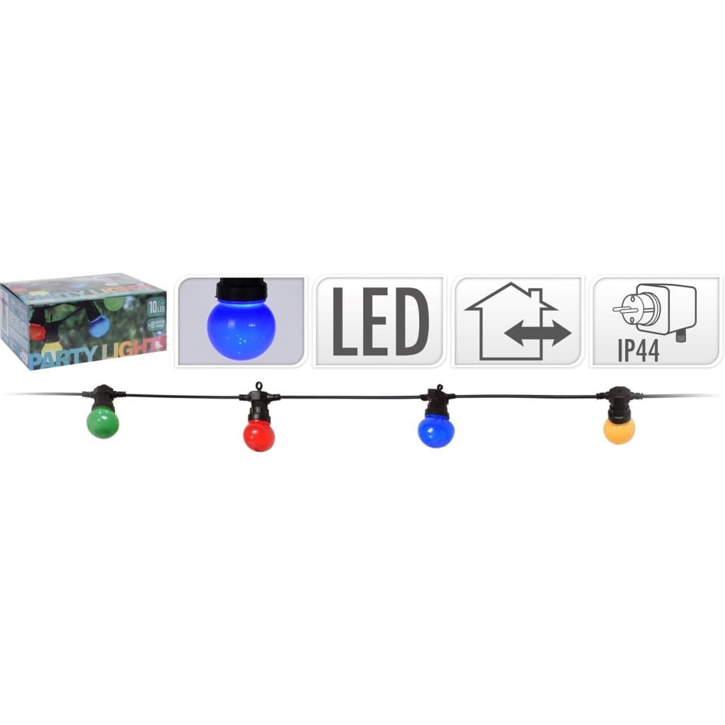 Nampook Feestverlichting 10 Lamps Mult - 9.5M - LED - Rood/Blauw/Groen/Geel