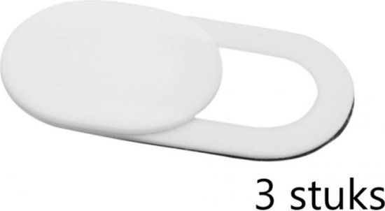 Merkloos / Sans marque 3x Webcam Cover - Universal - Laptop, Tablet, Camera - Black - Privacy - White