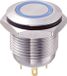 TRU COMPONENTS 701855 GQ16F-10E/J/B/12V Vandalismebestendige druktoets 48 V/DC 2 A 1x uit/(aan) Moment Blauw IP65 1 stuk(s)