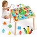Vevor Houten Activiteitentafel, Montessori Speelgoed, 13-in-1 Leertafel