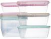 Boîte de conservation alimentaire réutilisable en plastique - Sans BPA, compatible micro-ondes et lave-vaisselle, avec couvercle - Transparent, 12 pièces, 1,2 litre