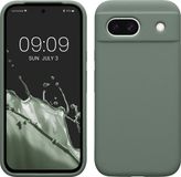kwmobile telefoonhoesje geschikt voor Google Pixel 8a - Hoesje met siliconen coating - Smartphone case in Regenwashed groen
