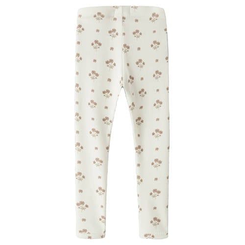 LIL' ATELIER MINI slim gebloemde legging ecru