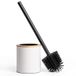KAZAI. Brosse de toilette en silicone avec support en acier inoxydable - Blanc