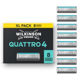 Wilkinson Sword Quattro navulmesjes, heren, 8-pack