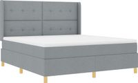 vidaXL Boxspring bed met hoofdeinde Lichtgrijs 180 x 200 cm Stof