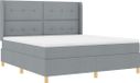vidaXL Boxspring bed met hoofdeinde Lichtgrijs 180 x 200 cm Stof