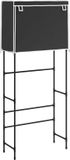vidaXL Opbergrek voor boven wasmachine 2-laags 71x29,5x170,5 cm zwart