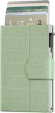 Prowallet Plus - Croco Mintgroen - Pasjeshouder voor 8 pasjes, briefgeld en muntgeld - Uitschuifbaar - RFID Creditcardhouder - Kaarthouder Portemonnee, Premium Pashouder voor Vrouwen - Aluminium, Kunstleer - Incl. Luxe Cadeaubox