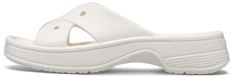 Crocs Classic Womens Cross Strap Slides, Kreideweiß, Damen, EU 37-38