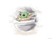 Komar Star Wars muurschildering | Mandalorian The Child Sweet Color | decoratie, poster, kunstdruk | grootte 50 x 40 cm | WB-SW-012-50x40