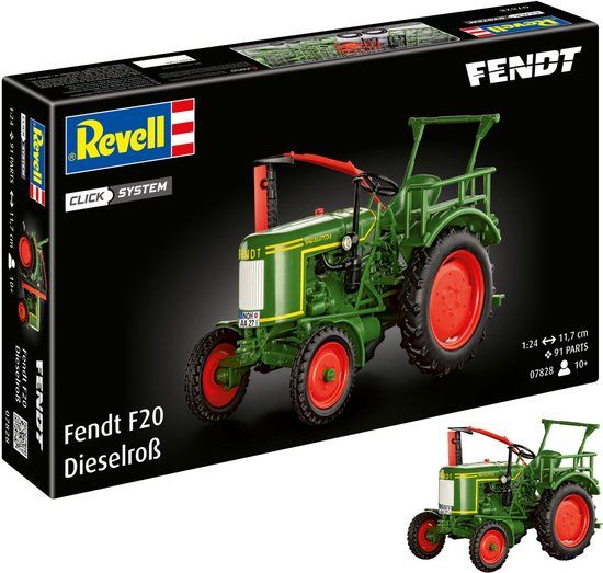 Revell Modelbouwpakket Landbouwvoertuigen - 07828 Easy Click System - Fendt F20 Dieselroß - Duitse Tractor Plastic - 1:24 - Modelbouw